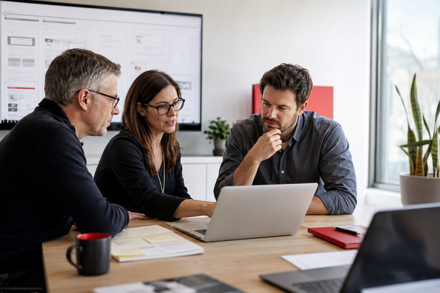 Experienced web strategy team working with a client